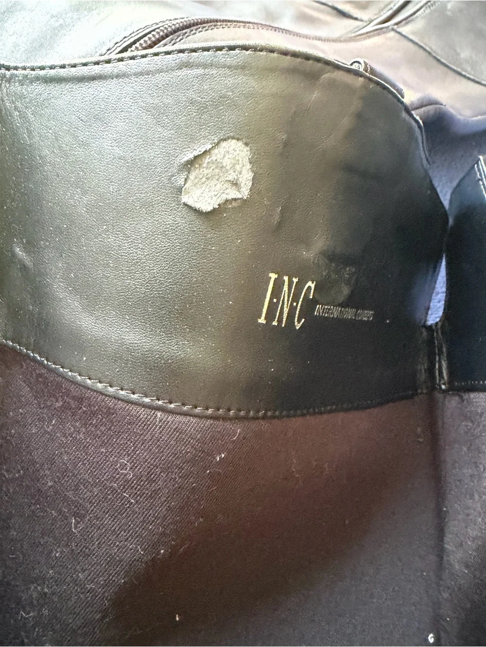 INC International Concepts black leather